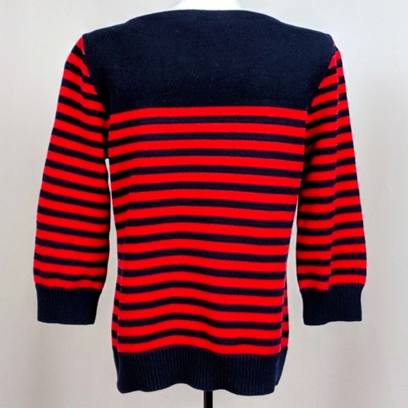 RALPH LAUREN Nautical Embroidered Flag Crest Sweater Red & Blue Striped XL NWOT! - Picture 7 of 10